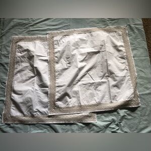 ZARA HOME White Cotton Pillowcase/Sham Pair with Embroidered Trim